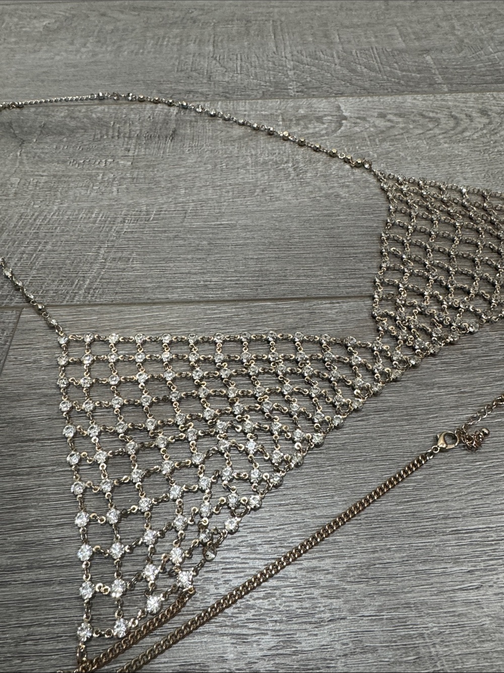 Gold Rhinestone Bralette Chain Top - Picture 2 of 4